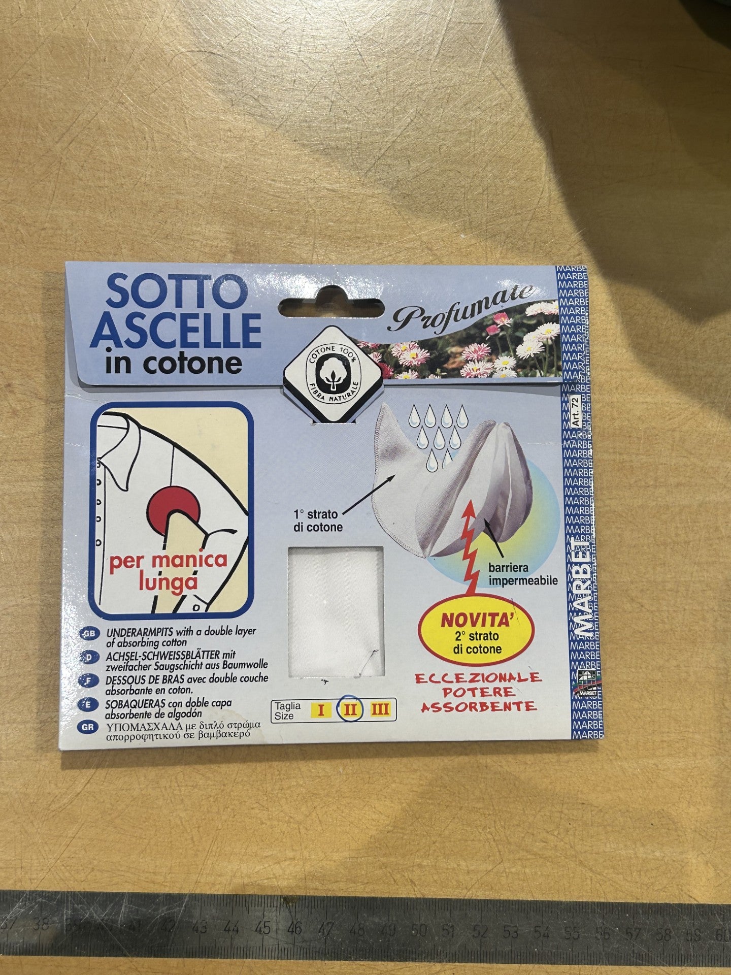 SOTTO ASCELLE in cotone col. BIANCO Profumate TG. II , MARBET