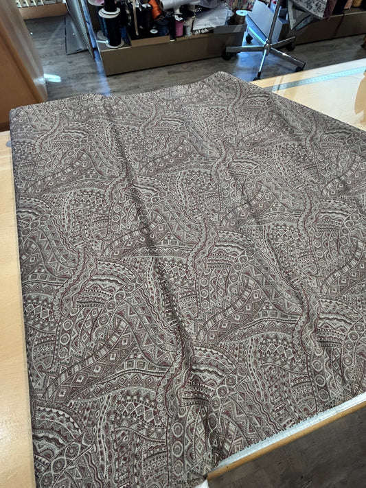 fodera fantasia tentacoli base verde oliva e decoro bordeaux - 100% cupro