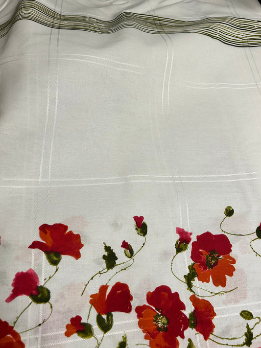tessuto "PAPAVERO" in 100% Cotone H.180 cm.