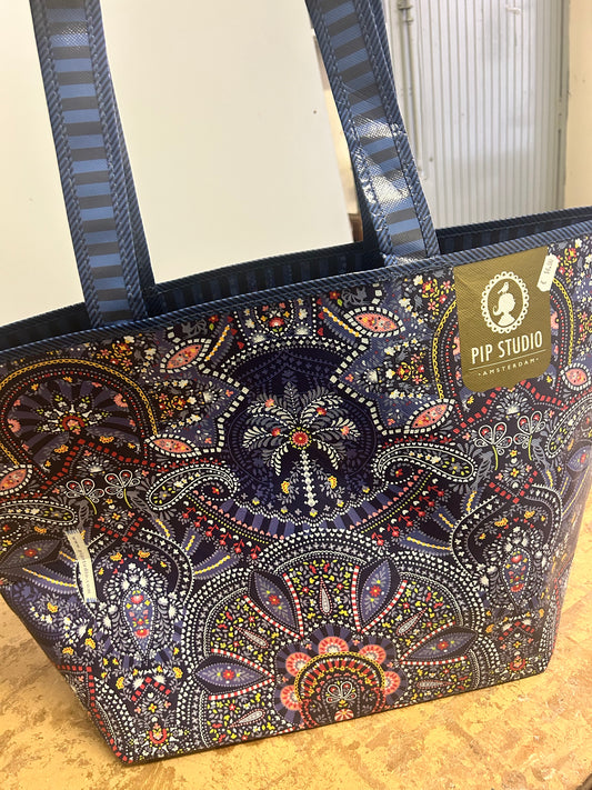 borsa per la spesa in fantasia blu, PIP STUDIO AMSTERDAM