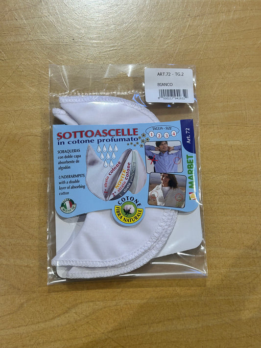 SOTTO ASCELLE in cotone e poliestere col. BIANCO Profumate TG. II , MARBET