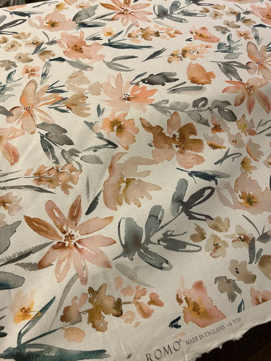tessuto da arredamento H.140 cm. Romo England stampa floreale multi-color