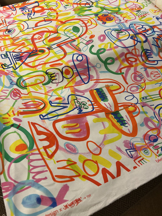 tessuto da arredamento H.140 cm. graffiti Kirby Design 100% Cotone