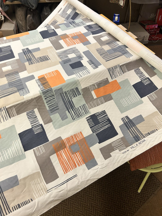 tessuto fantasia geometrica Villanova - ROMO H.140 cm.