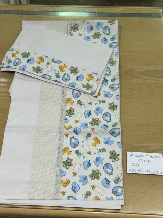 Lenzuola da ricamo (2 Pz.) CULLA, BIMBO