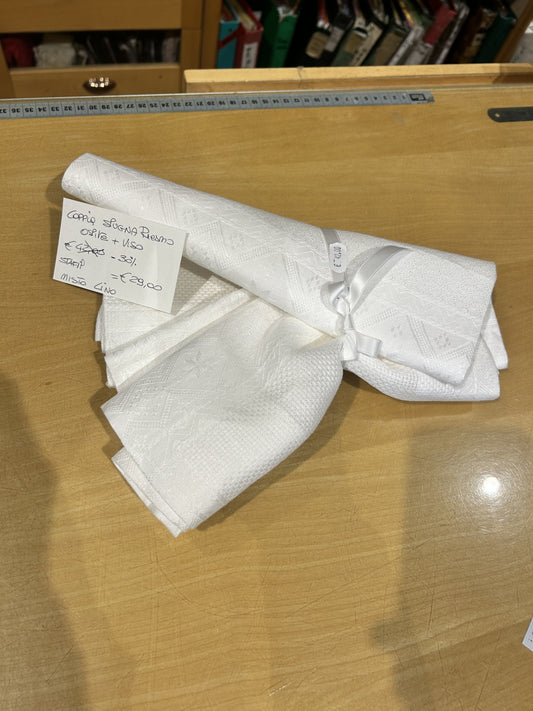 coppia spugna da ricamo OSPITE + VISO col. Bianco , STAFIL
