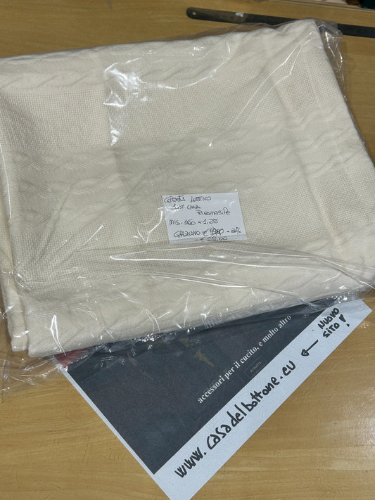 Coperta LETTINO 100% lana ricamabile mis. 160x125 cm., F.lli GRAZIANO