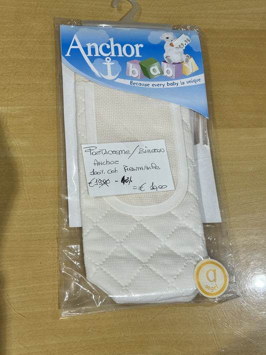 PORTA CREME / BIBERON 100% COL. AVORIO cotone DA RICAMO, ANCHOR BABY