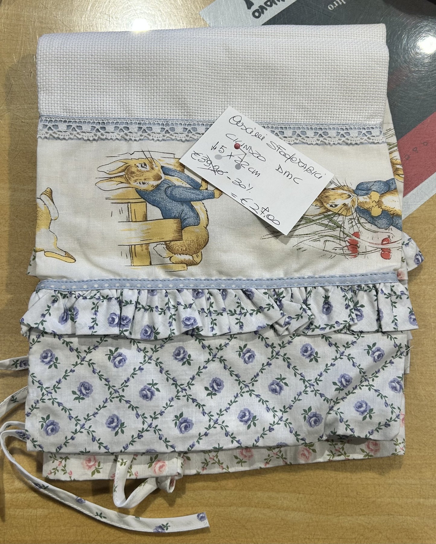 Fodera sfoderabile da ricamo A CILINDRO mis. 45 x 22 cm. 100% cotone, DMC