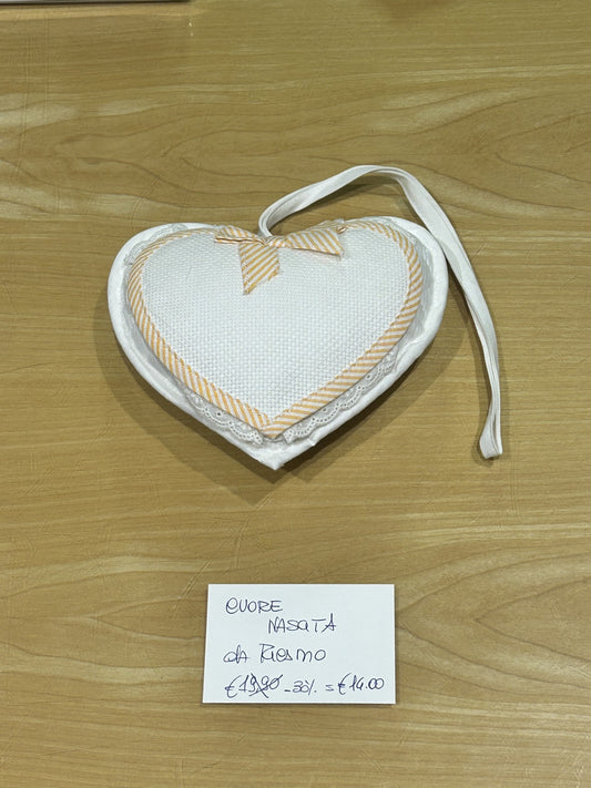 FIOCCO NASCITA da ricamo, CUORE Arancio, 100% cotone