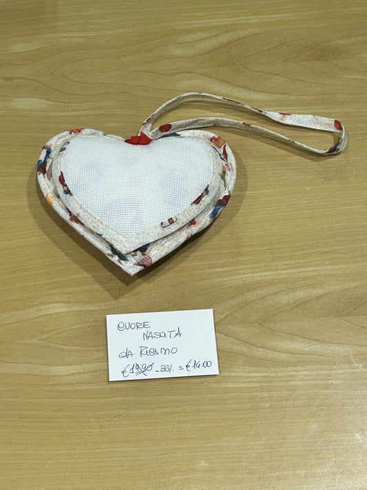 FIOCCO NASCITA da ricamo, CUORE Fantasia , 100% cotone