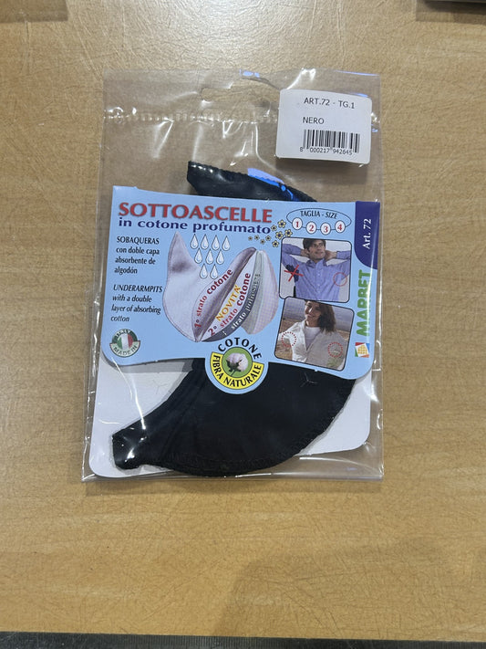 SOTTO ASCELLE in cotone e poliestere col. NERO Profumate TG. I , MARBET