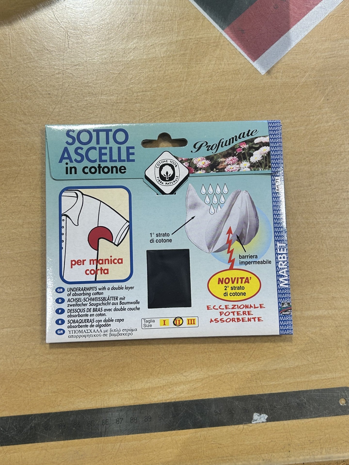 SOTTO ASCELLE in cotone col. NERO Profumate TG. II , MARBET