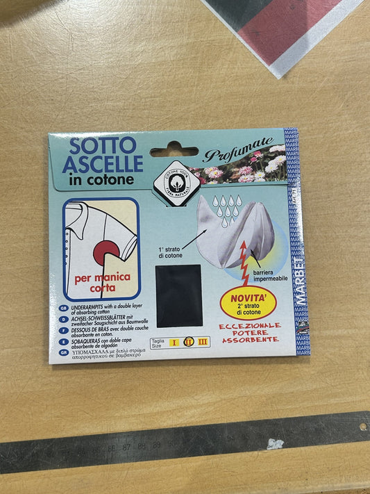 SOTTO ASCELLE in cotone col. NERO Profumate TG. II , MARBET