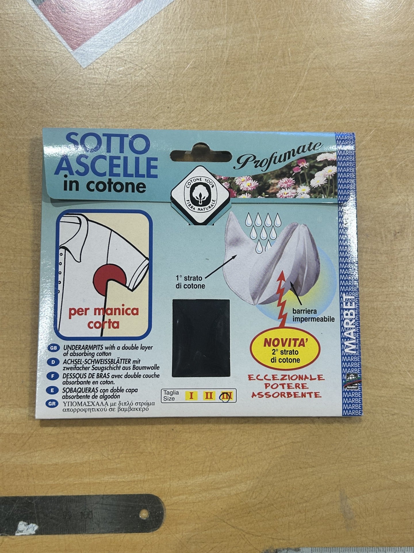 SOTTO ASCELLE in cotone col. NERO Profumate TG. III , MARBET