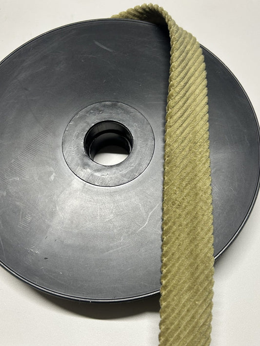 SBIECO h.2,5 cm. 100% COTONE effetto VELLUTO A COSTE col. VERDE MALVA