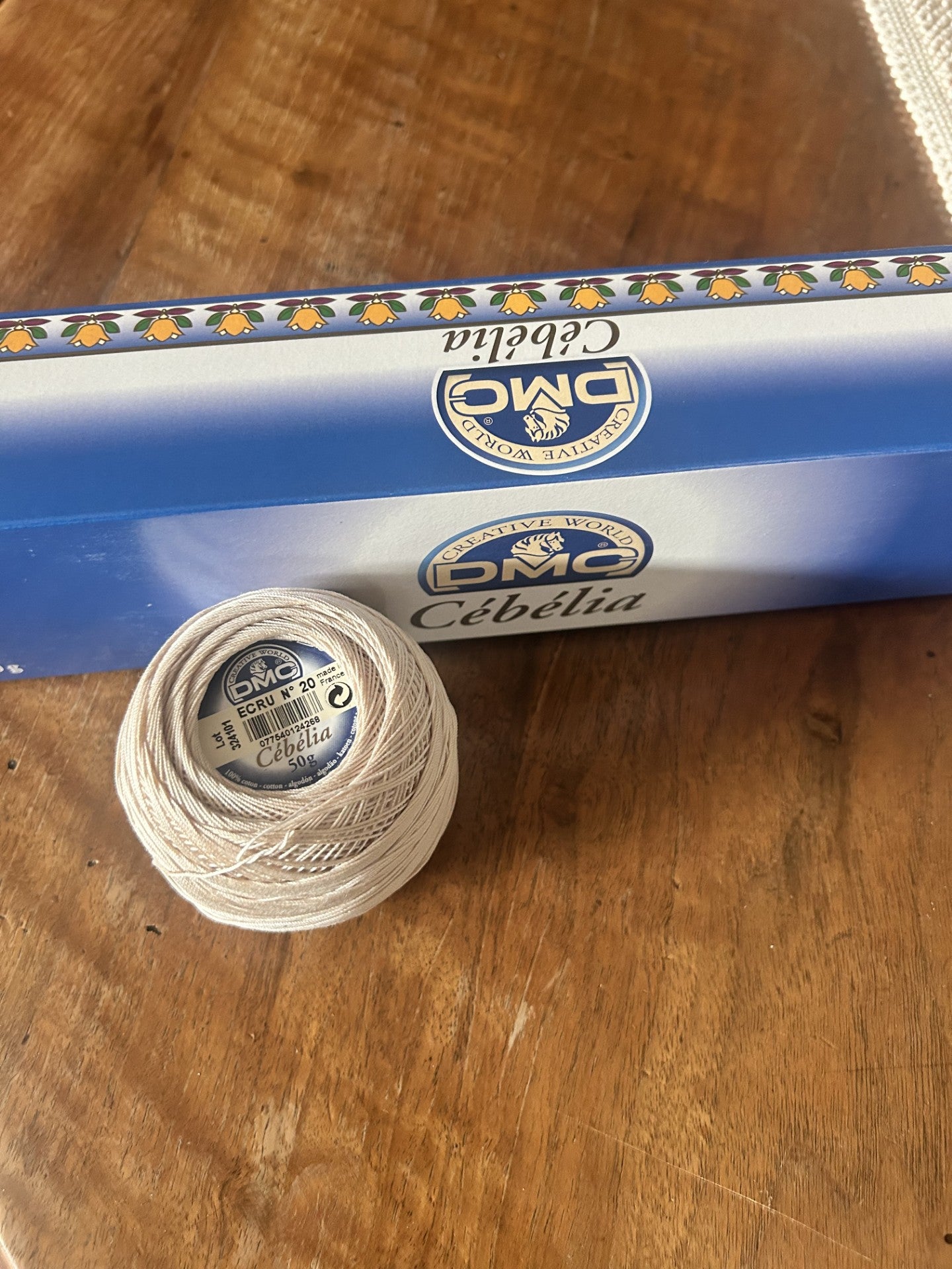 CEBELIA PURO COTONE TITOLO 20 DMC COL. ECRU' - 50 g.