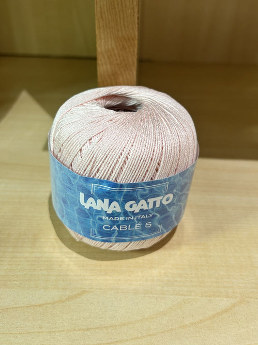 gomitolo COTONE CABLE' 5 rosa col.6587, LANA GATTO