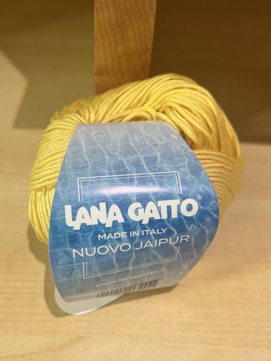 gomitolo COTONE NUOVO JAIPUR giallo col. 6576, LANA GATTO
