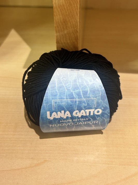 gomitolo COTONE NUOVO JAIPUR nero col. 6574, LANA GATTO