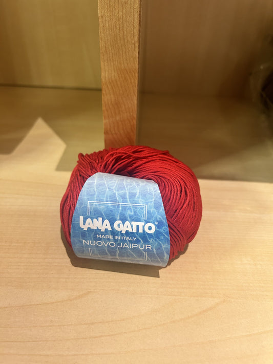 gomitolo COTONE NUOVO JAIPUR rosso col. 6572, LANA GATTO