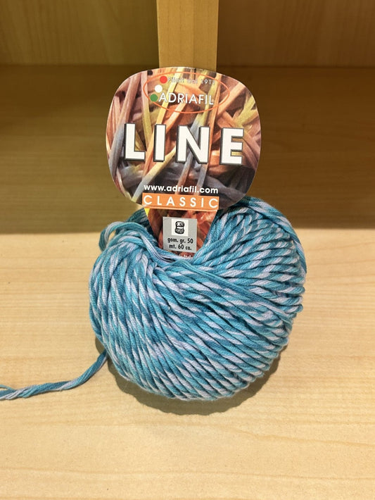 gomitolo COTONE "LINE" sfumato petrolio/grigio, ADRIAFIL