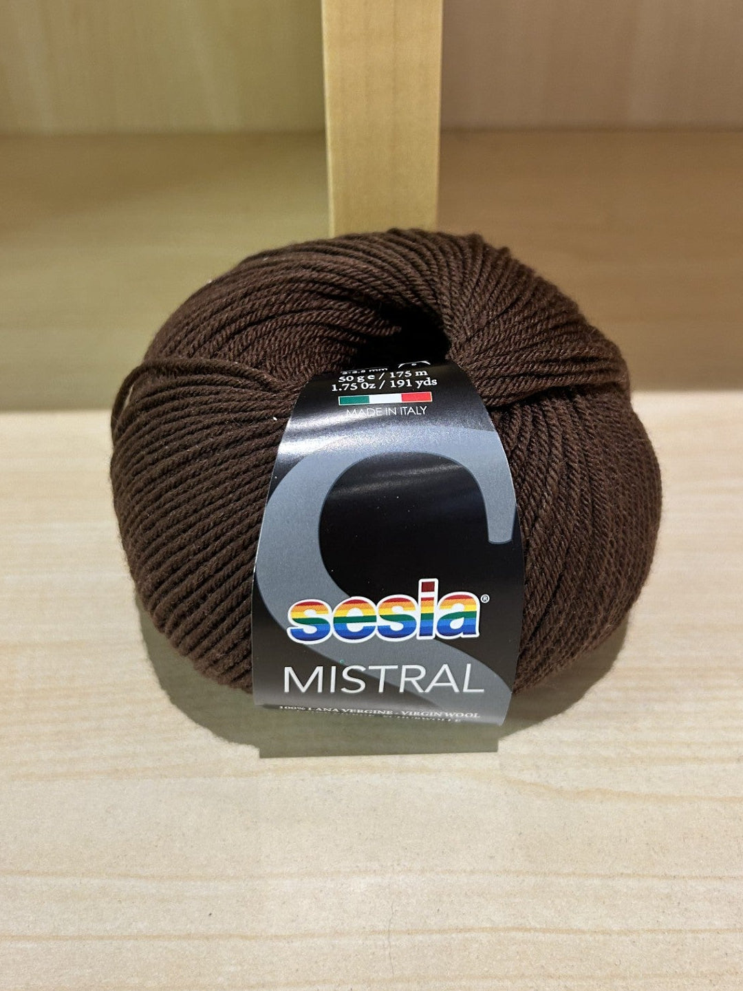 gomitolo di lana "MISTRAL" MARRONE COL. 0367 (50g. 175 mt.) , Lana SESIA