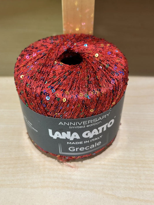 gomitolo IN POLIESTERE "GRECALE" LUREX con paillettes , LANA GATTO