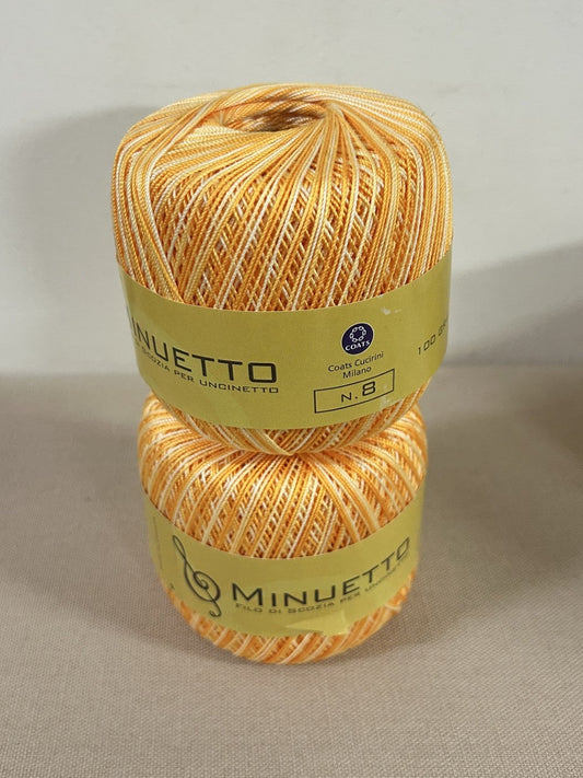 gomitolo PURO COTONE FILO DI SCOZIA PER UNCINETTO "MINUETTO" sfumato giallo NR.8, COATS CUCIRINI 3 STELLE