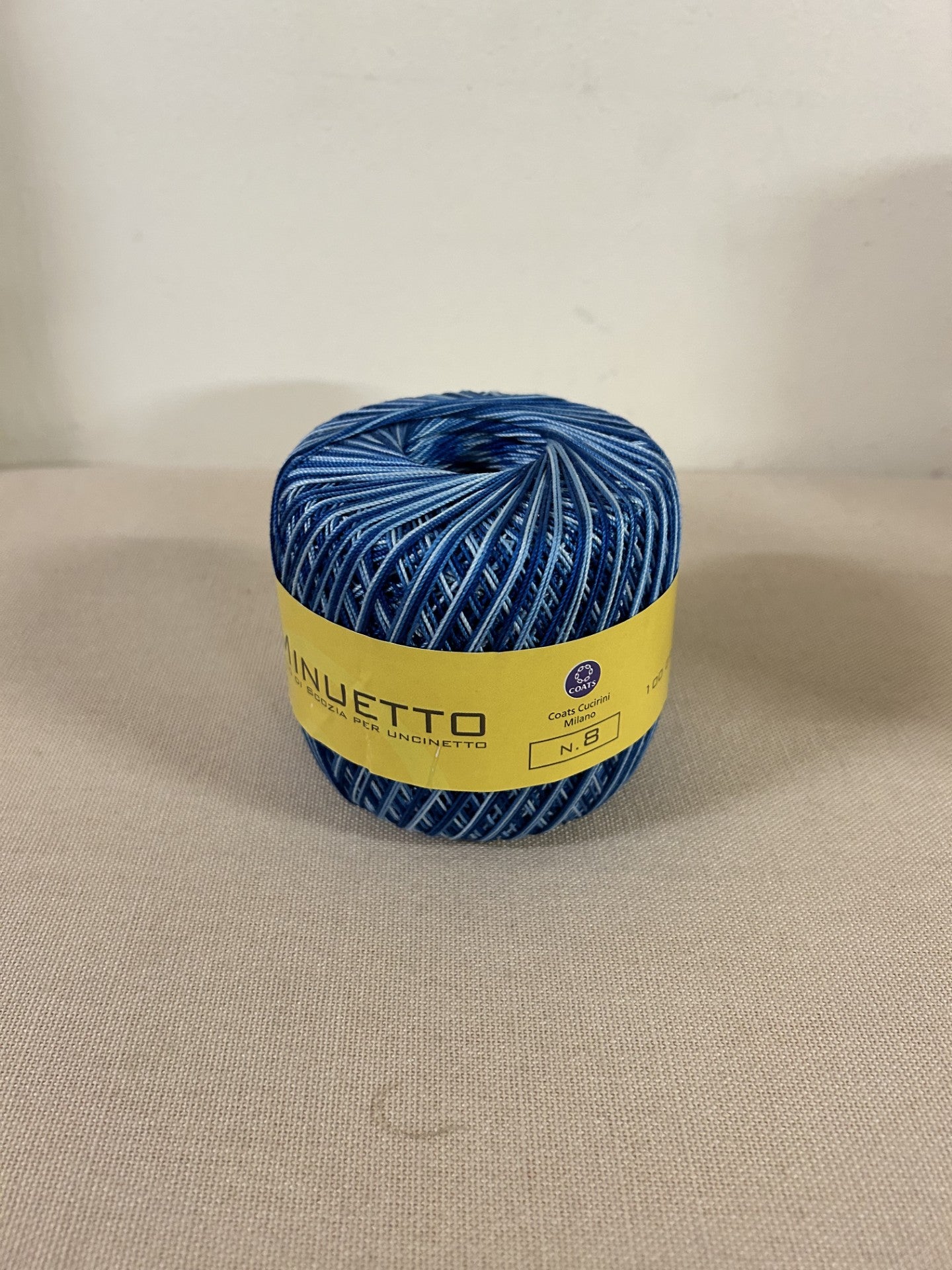gomitolo PURO COTONE FILO DI SCOZIA PER UNCINETTO "MINUETTO" sfumato blu NR.8, COATS CUCIRINI 3 STELLE