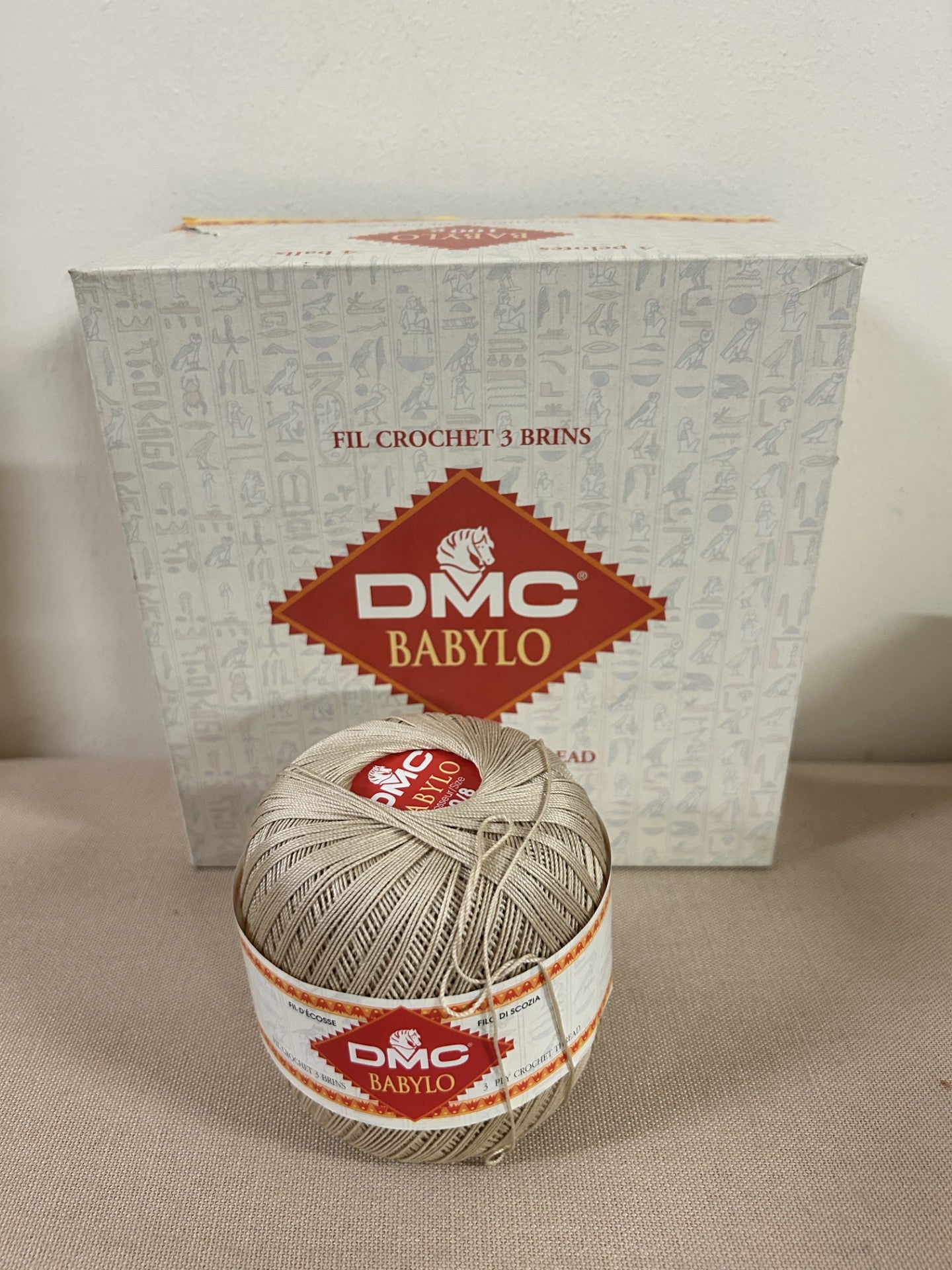 gomitolo COTONE filato di scozia 100 g. da uncinetto BABYLO N.10 ECRU' 842, DMC