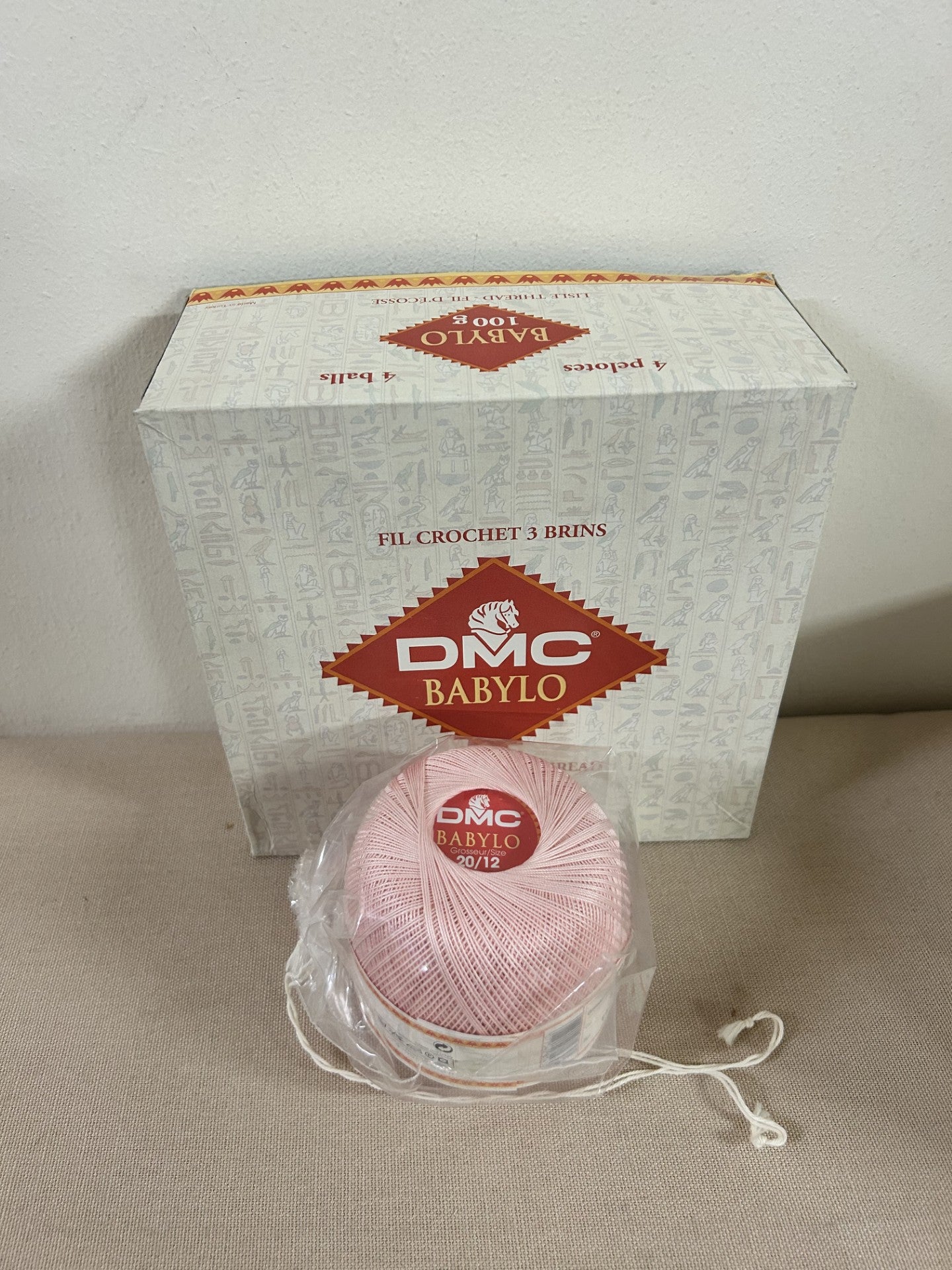 gomitolo COTONE filo di scozia 100 g. da uncinetto BABYLO N.20 rosa pallido COL.818, DMC