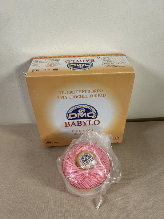 gomitolo COTONE FILO DI SCOZIA 50 g. da uncinetto BABYLO N.10 rosa SFUMATO col. 62, DMC