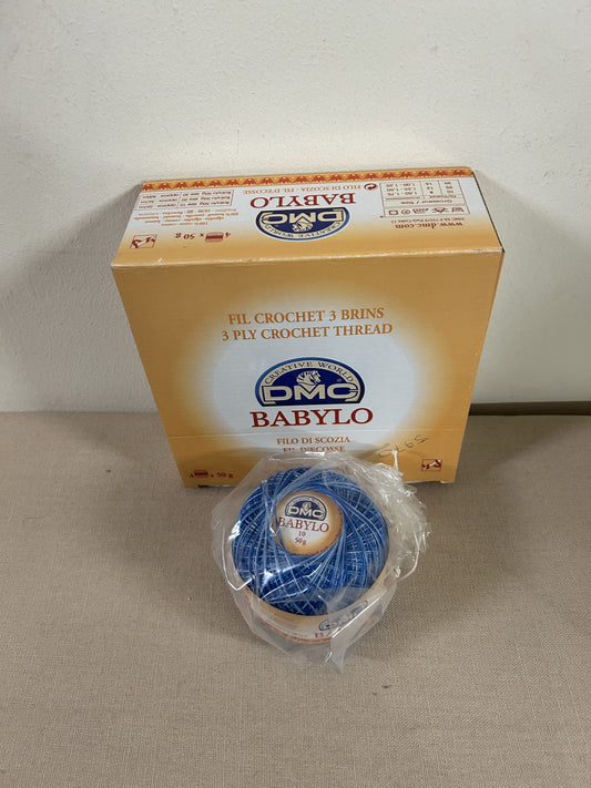 gomitolo COTONE FILO DI SCOZIA 50 g. da uncinetto BABYLO N.10 blu sfumato COL. 93, DMC