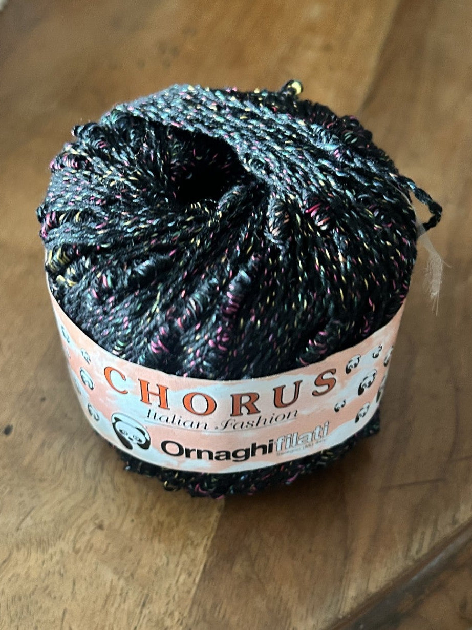 gomitolo COTONE CHORUS 50g. col. NERO , ORNAGHI FILATI