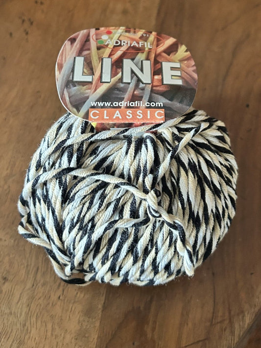 gomitolo COTONE "LINE" sfumato nero/avorio, ADRIAFIL