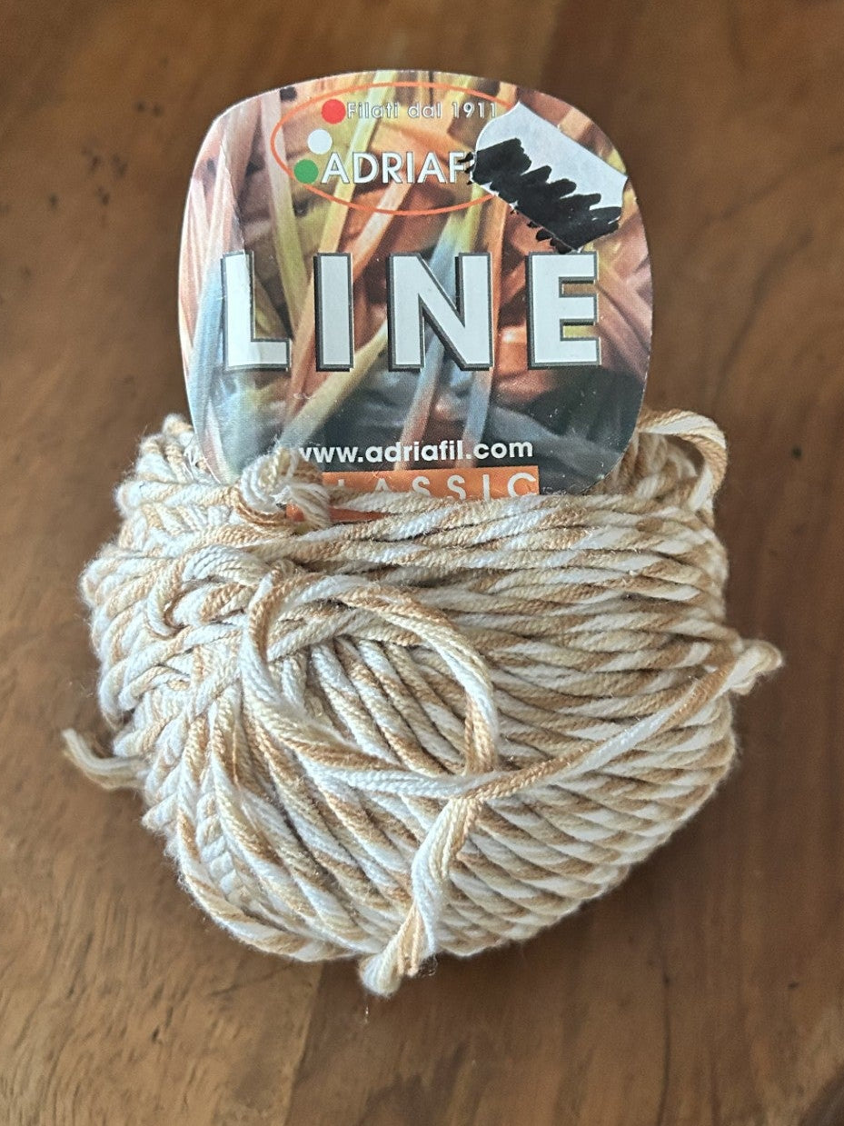 gomitolo COTONE "LINE" sfumato avorio/cammello, ADRIAFIL
