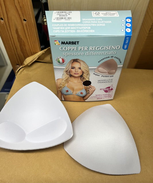 COPPE PER REGGISENO / COSTUME DA BAGNO TG. M COL.BIANCO MOD. TRIANGOLO ART.161/T MARBET