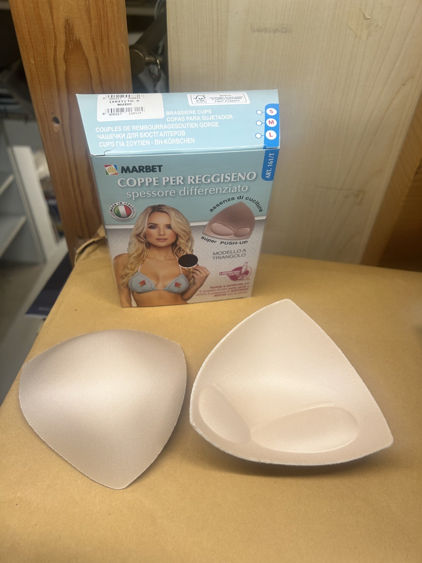 COPPE PER REGGISENO / COSTUME DA BAGNO TG. S COL. NUDO MOD. TRIANGOLO ART.161/T MARBET