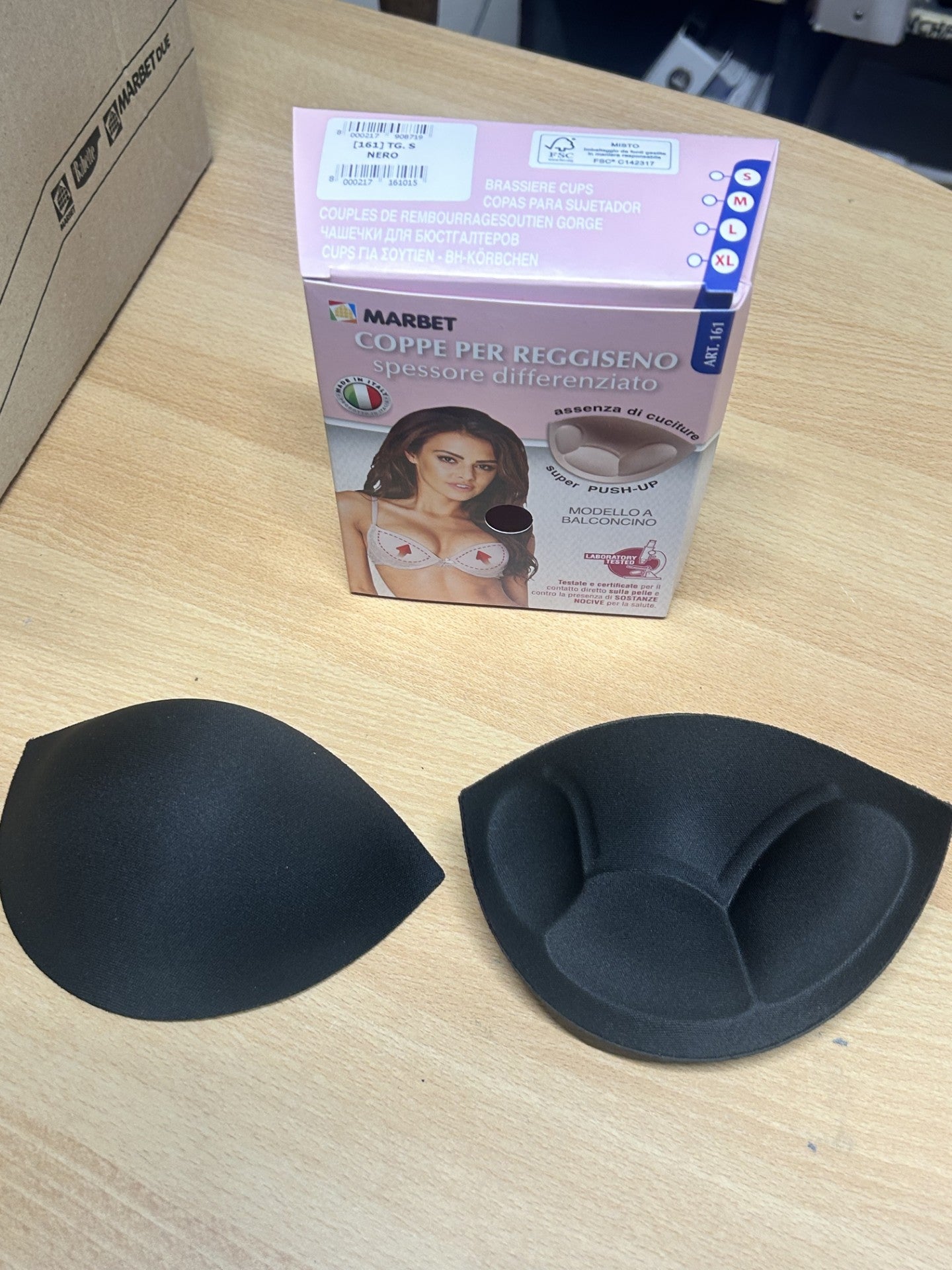 COPPE PER REGGISENO / COSTUME DA BAGNO TG. S COL.NERO MOD. BALCONCINO ART.161 MARBET