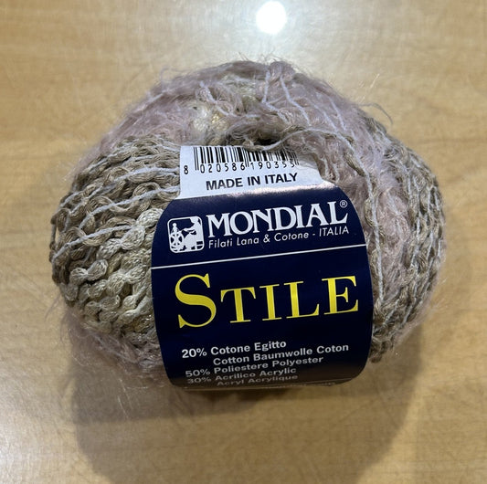 gomitolo di COTONE E POLIESTERE "STILE" (50g. 105 mt.) variante ROSA ANTICO 0591, Filati MONDIAL